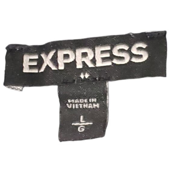 EXPRESS Womens V-Neck Sleeveless Black & Blue Floral Print Blouse Large - Picture 6 of 7